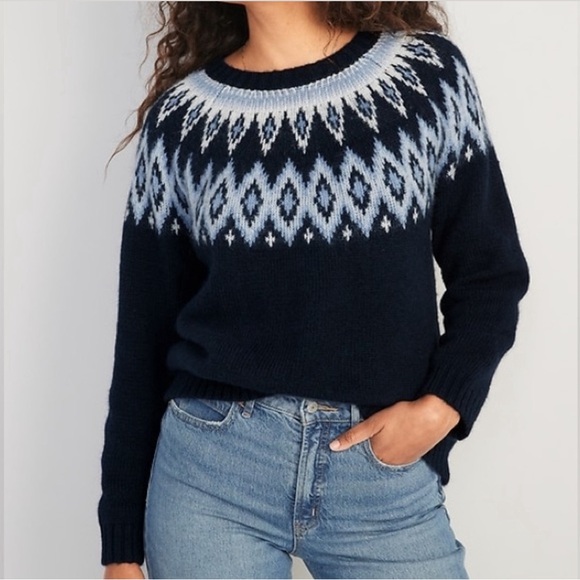 Old Navy Fair Isle Cozy Shaker-Stitch Sweater - Picture 1 of 12
